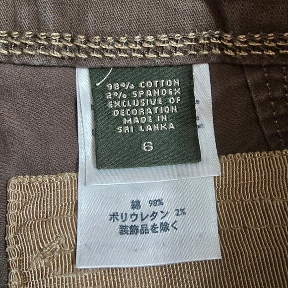 Eddie Bauer Brown Hiking Outdoor Roll Tab Hem Pants Sz 6 - Picture 8 of 10